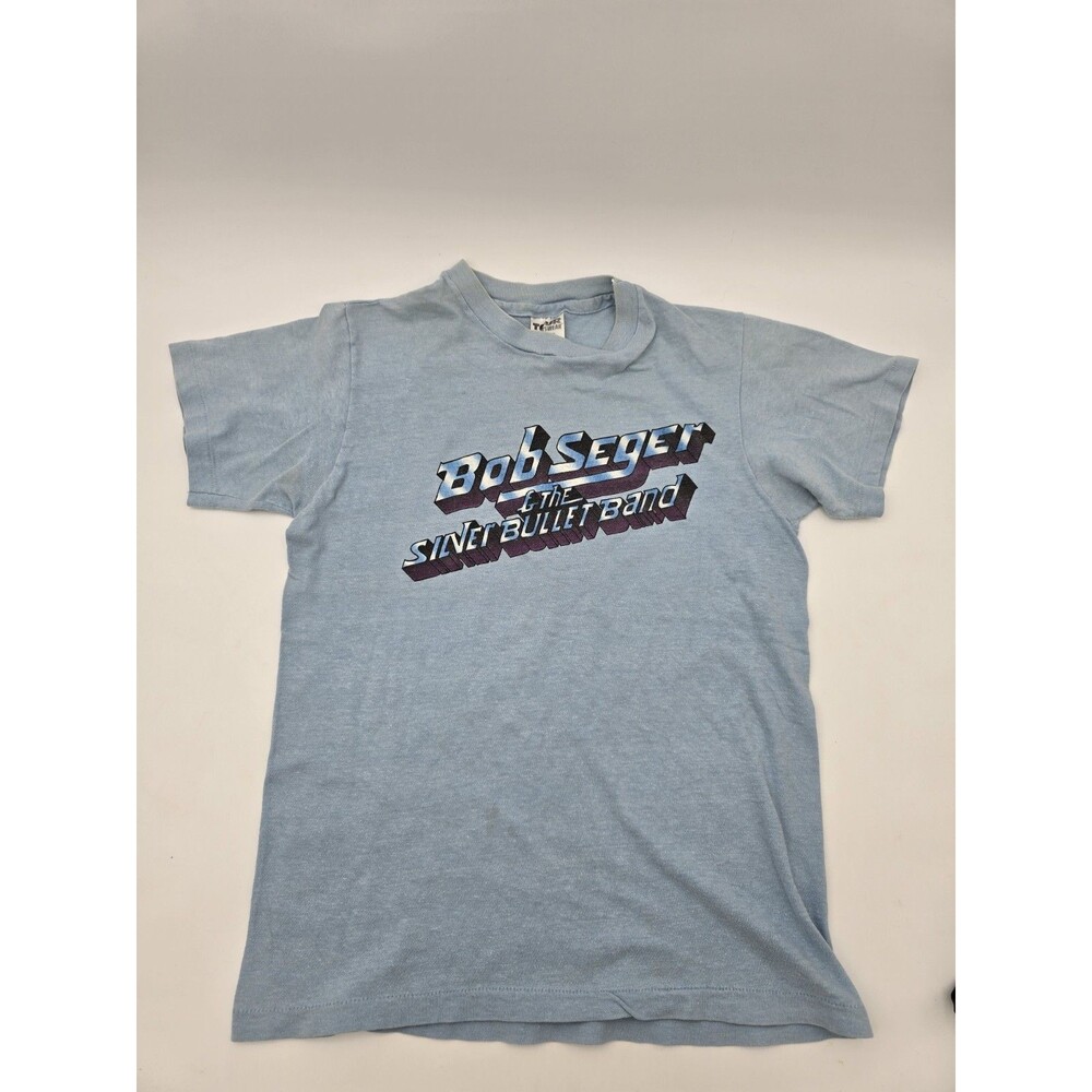 Vintage 1983 Bob Seger Distance Tour‎ T-shirt Blue Medium Ladies? Single Stitch